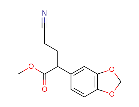 Molecular Structure of 96422-65-0 (2-Benzo[1,3]dioxol-5-yl-4-cyano-butyric acid methyl ester)