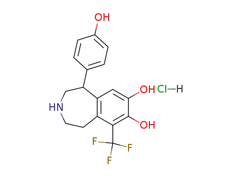 Molecular Structure of 104113-89-5 (1H-3-Benzazepine-7,8-diol,
2,3,4,5-tetrahydro-1-(4-hydroxyphenyl)-6-(trifluoromethyl)-)