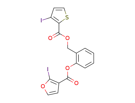 2-Iodo-furan-3-carboxylic acid 2-(3-iodo-thiophene-2-carbonyloxymethyl)-phenyl ester