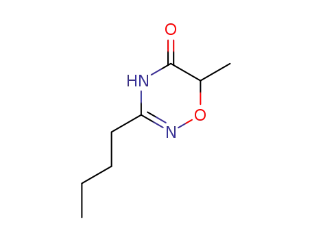Molecular Structure of 150694-19-2 (3-butyl-6-methyl-4H-1,2,4-oxadiazin-5(6H)-one)