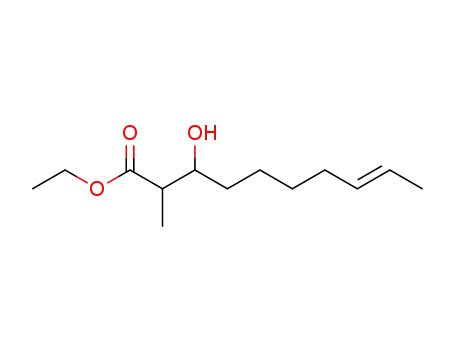Molecular Structure of 263769-04-6 (8-Decenoic acid, 3-hydroxy-2-methyl-, ethyl ester, (8E)-)