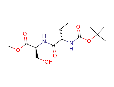 Molecular Structure of 663190-43-0 (L-Serine, N-[(2S)-2-[[(1,1-dimethylethoxy)carbonyl]amino]-1-oxobutyl]-,
methyl ester)