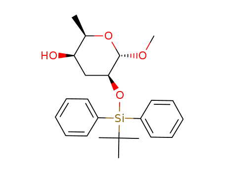 Molecular Structure of 496045-59-1 (methyl 3,6-dideoxy-2-O-tert-butyldiphenylsilyl-α-D-lyxo-hexopyranoside)