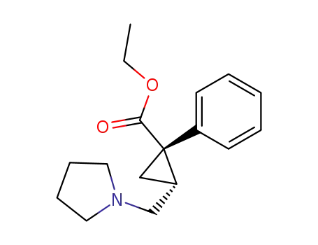 Cyclopropanecarboxylic acid, 1-phenyl-2-(1-pyrrolidinylmethyl)-, ethyl
ester, cis-