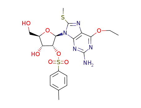 Toluene-4-sulfonic acid (2R,3R,4R,5R)-2-(2-amino-6-ethoxy-8-methylsulfanyl-purin-9-yl)-4-hydroxy-5-hydroxymethyl-tetrahydro-furan-3-yl ester