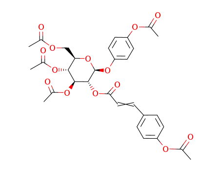 Molecular Structure of 74522-89-7 (2-0-p-coumaroyl arbutin pentaacetate)