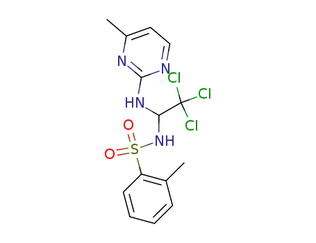 Molecular Structure of 121583-30-0 (N-<(4-Methylpyrimidin-2-ylamino)-2,2,2-trichlorethyl>toluol-2-sulfonsaeureamid)