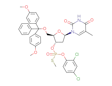 Thiophosphoric acid O-[(2R,3S,5R)-2-[bis-(4-methoxy-phenyl)-phenyl-methoxymethyl]-5-(5-methyl-2,4-dioxo-3,4-dihydro-2H-pyrimidin-1-yl)-tetrahydro-furan-3-yl] ester O'-(2,4-dichloro-phenyl) ester S-methyl ester