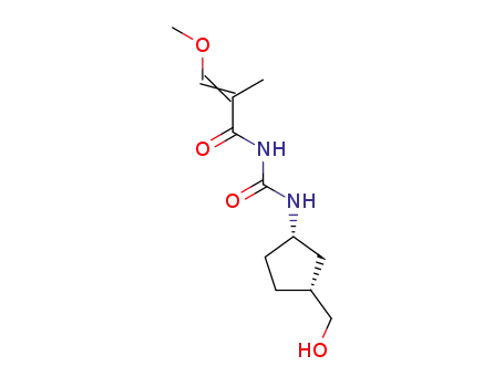 Molecular Structure of 78795-19-4 ((+/-)-N-<<cis-3-(hydroxymethyl)cyclopentyl>aminocarbonyl>-3-methoxy-2-methyl-2-propenamide)