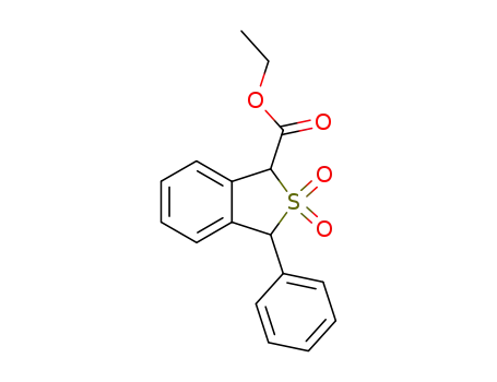 Molecular Structure of 122505-17-3 (2,2-Dioxo-3-phenyl-2,3-dihydro-1H-2λ<sup>6</sup>-benzo[c]thiophene-1-carboxylic acid ethyl ester)
