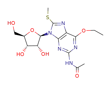 2-acetamido-6-ethoxy-8-methylthio-9-(β-D-ribofuranosyl)-9H-purine