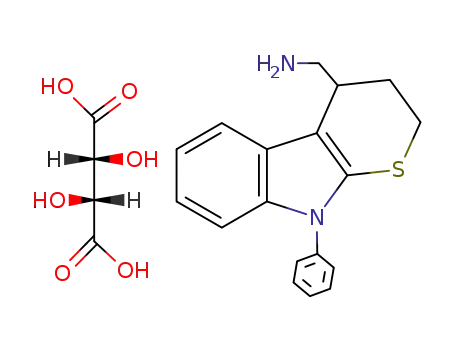 4-Aminomethyl-9-phenyl-2,3,4,9-tetrahydrothiopyrano(2,3-b)indole tartrate