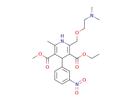 Molecular Structure of 103069-68-7 (2-(2-Dimethylamino-ethoxymethyl)-6-methyl-4-(3-nitro-phenyl)-1,4-dihydro-pyridine-3,5-dicarboxylic acid 3-ethyl ester 5-methyl ester)