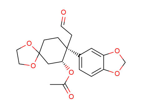 (1R*,2S*)-5,5-ethylenedioxy-2-formylmethyl-2-(3',4'-methylenedioxyphenyl)cyclohexyl acetate