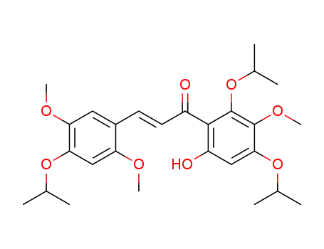 Molecular Structure of 96410-31-0 (2-Propen-1-one,
3-[2,5-dimethoxy-4-(1-methylethoxy)phenyl]-1-[6-hydroxy-3-methoxy-2,4
-bis(1-methylethoxy)phenyl]-)