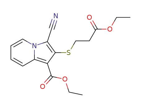 3-Cyano-2-(2-ethoxycarbonyl-ethylsulfanyl)-indolizine-1-carboxylic acid ethyl ester