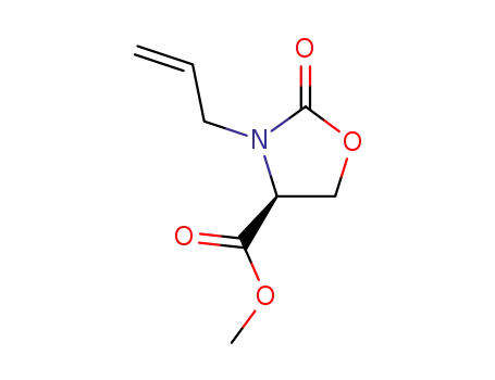 Molecular Structure of 220280-34-2 ((S)-3-Allyl-2-oxo-oxazolidine-4-carboxylic acid methyl ester)