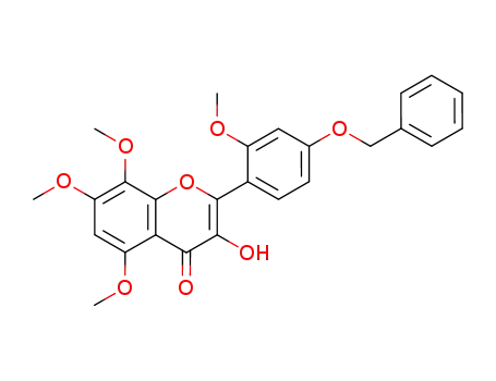 Molecular Structure of 110561-88-1 (4'-Benzyloxy-3-hydroxy-5,7,8,2'-tetramethoxyflavone)