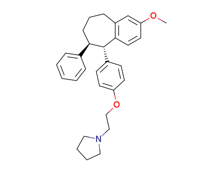 Molecular Structure of 107752-02-3 (1-(4-pyrrolidinoethoxyphenyl)-2-phenyl-7-methoxybenzosuberan)