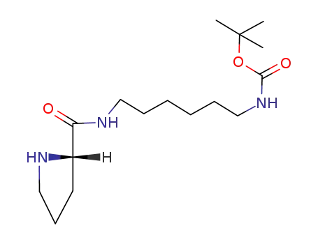 Molecular Structure of 149991-72-0 ((S)-tert-butyl (6-(pyrrolidine-2-carboxaMido)hexyl)carbaMate)