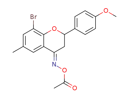 2,3-dihydro-2-(4-methoxyphenyl)-4H-6-methyl-8-bromobenzopyran-4-one oxime acetate