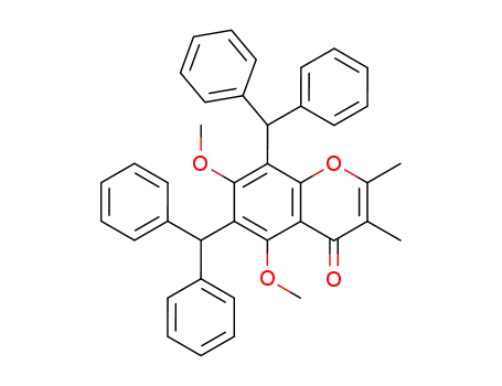 4H-1-Benzopyran-4-one,
6,8-bis(diphenylmethyl)-5,7-dimethoxy-2,3-dimethyl-
