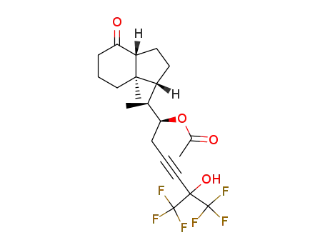 Acetic acid (S)-6,6,6-trifluoro-5-hydroxy-1-[(S)-1-((1R,3aR,7aR)-7a-methyl-4-oxo-octahydro-inden-1-yl)-ethyl]-5-trifluoromethyl-hex-3-ynyl ester