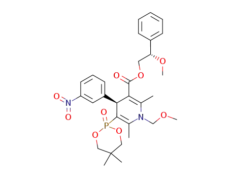 (2S)-2-methoxy-2-phenylethyl (4S)-5-(5,5-dimethyl-2-oxo-1,3,2-dioxaphosphorinan-2-yl)-1,4-dihydro-1-methoxymethyl-2,6-dimethyl-4-(3-nitrophenyl)-3-pyridinecarboxylate