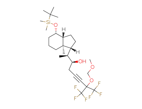 Molecular Structure of 144100-36-7 ((2S,3S)-2-[(1R,3aR,4S,7aR)-4-(tert-Butyl-dimethyl-silanyloxy)-7a-methyl-octahydro-inden-1-yl]-8,8,8-trifluoro-7-methoxymethoxy-7-trifluoromethyl-oct-5-yn-3-ol)
