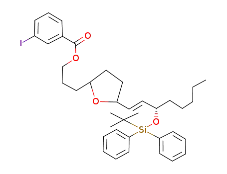 Benzoic acid, 3-iodo-,
3-[5-[3-[[(1,1-dimethylethyl)diphenylsilyl]oxy]-1-octenyl]tetrahydro-2-furan
yl]propyl ester