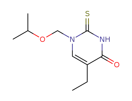 Molecular Structure of 144410-14-0 (4(1H)-Pyrimidinone,
5-ethyl-2,3-dihydro-1-[(1-methylethoxy)methyl]-2-thioxo-)