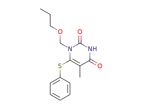 Molecular Structure of 133563-27-6 (5-methyl-6-(phenylsulfanyl)-1-(propoxymethyl)pyrimidine-2,4(1H,3H)-dione)