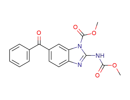 Molecular Structure of 104663-14-1 (6-Benzoyl-2-methoxycarbonylamino-benzoimidazole-1-carboxylic acid methyl ester)
