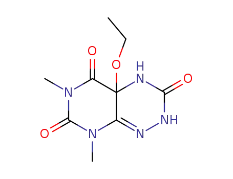 Molecular Structure of 113458-69-8 (4a-ethoxy-6,8-dimethyl-2,4,4a,8-tetrahydropyrimido[5,4-e][1,2,4]triazine-3,5,7(6H)-trione)