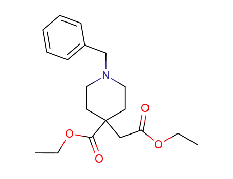 Molecular Structure of 1463-51-0 (<4-ethoxycarbonyl-1-(phenylmethyl)piperidin-4-yl>acetic acid ethyl ester)