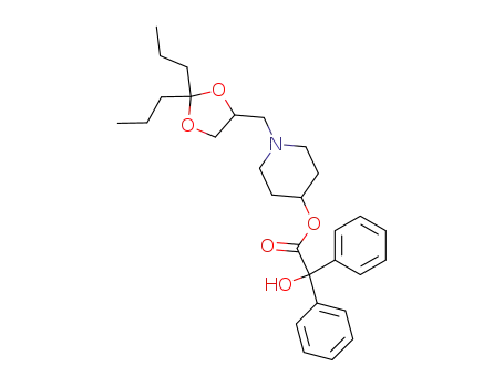 Molecular Structure of 91522-55-3 (Benzeneacetic acid, a-hydroxy-a-phenyl-,
1-[(2,2-dipropyl-1,3-dioxolan-4-yl)methyl]-4-piperidinyl ester)