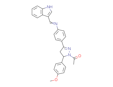 1H-Pyrazole, 1-acetyl-4,5-dihydro-3-[4-[(1H-indol-3-ylmethylene)amino]phenyl]-5-(4- methoxyphenyl)-