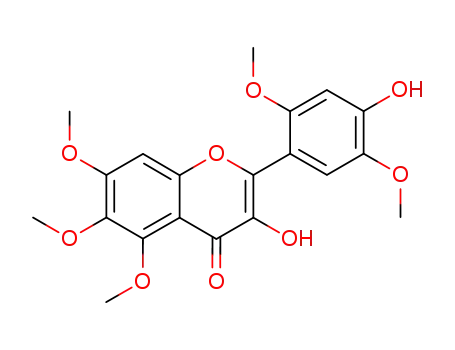 Molecular Structure of 105827-18-7 (4H-1-Benzopyran-4-one,
3-hydroxy-2-(4-hydroxy-2,5-dimethoxyphenyl)-5,6,7-trimethoxy-)