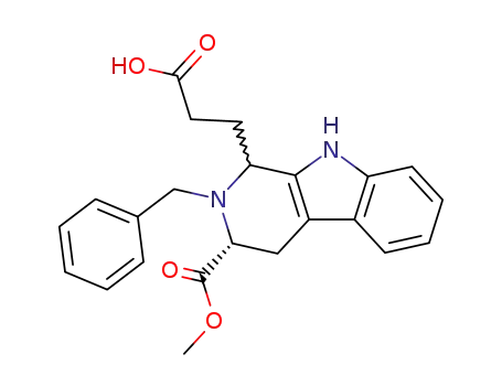 (-)-2-benzyl-3-methoxycarbonyl-1,2,3,4-tetrahydro-9H-pyrido<3,4-b>indole-1-propionic acid