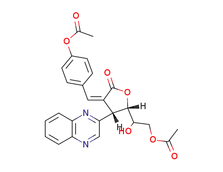 Acetic acid 2-{(2S,3S)-4-[1-(4-acetoxy-phenyl)-meth-(Z)-ylidene]-5-oxo-3-quinoxalin-2-yl-tetrahydro-furan-2-yl}-2-hydroxy-ethyl ester