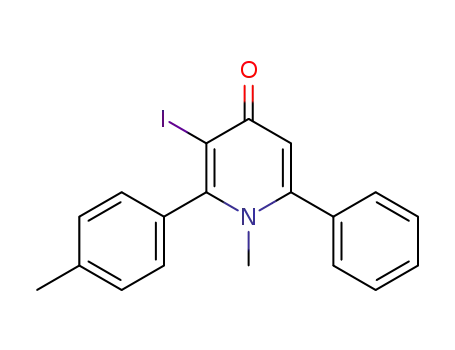 Molecular Structure of 109346-26-1 (3-Iodo-1-methyl-6-phenyl-2-p-tolyl-1H-pyridin-4-one)