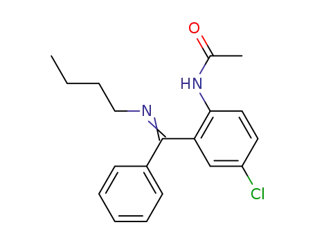 Molecular Structure of 76303-57-6 (Acetamide, N-[2-[(butylimino)phenylmethyl]-4-chlorophenyl]-)