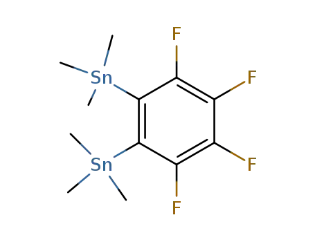 Molecular Structure of 23653-79-4 (3,4,5,6-Tetrafluorobenzene-1,2-diylbis(trimethylstannane))