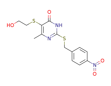 5-(2-Hydroxy-ethylsulfanyl)-6-methyl-2-(4-nitro-benzylsulfanyl)-3H-pyrimidin-4-one