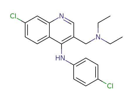 Molecular Structure of 104286-55-7 (7-chloro-N-(4-chlorophenyl)-3-[(diethylamino)methyl]quinolin-4-amine)