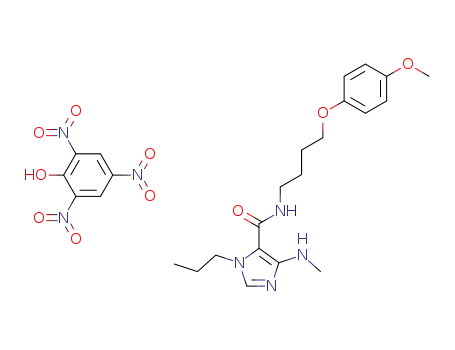 Molecular Structure of 117835-44-6 (5-Methylamino-3-propyl-3H-imidazole-4-carboxylic acid [4-(4-methoxy-phenoxy)-butyl]-amide; compound with picric acid)