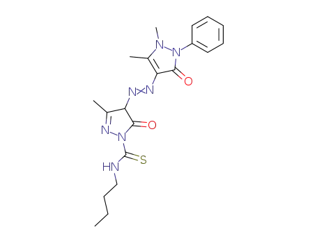 4-(1,5-Dimethyl-3-oxo-2-phenyl-2,3-dihydro-1H-pyrazol-4-ylazo)-3-methyl-5-oxo-4,5-dihydro-pyrazole-1-carbothioic acid butylamide
