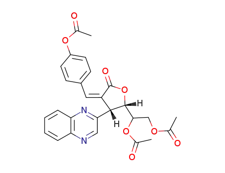 2(3H)-Furanone,
3-[[4-(acetyloxy)phenyl]methylene]-5-[1,2-bis(acetyloxy)ethyl]dihydro-4-(
2-quinoxalinyl)-