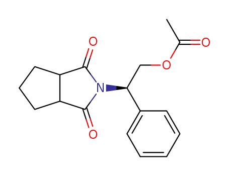 Molecular Structure of 86338-97-8 (Acetic acid (R)-2-(1,3-dioxo-hexahydro-cyclopenta[c]pyrrol-2-yl)-2-phenyl-ethyl ester)