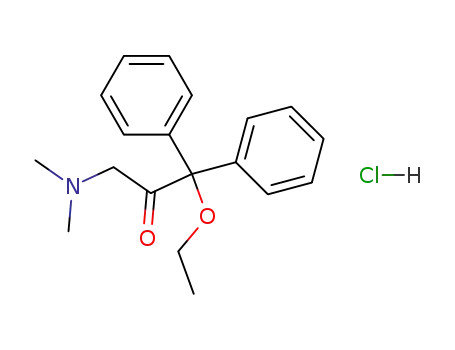 Molecular Structure of 85603-31-2 (2-Propanone, 3-(dimethylamino)-1,1-diphenyl-1-ethoxy-, hydrochloride)